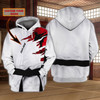 FUNSTUFFPRINT Blue & Red Fire Trucker   3D Hoodie and Zip Hoodie