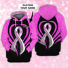 FUNSTUFFPRINT Breast Cancer Ribbon - Personalized Name 3D Hoodie - Dp98    3D Hoodie and Zip Hoodie