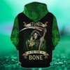 FUNSTUFFPRINT  FGREEN SKULL - Personalized Name  3D Hoodie and Zip Hoodie