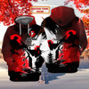 FUNSTUFFPRINT Blue & Red Fire Trucker   3D Hoodie and Zip Hoodie