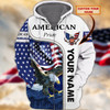 FUNSTUFFPRINT American Pride - Personalized Name 3D Hoodie and Zip Hoodie