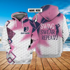 FUNSTUFFPRINT Swing Swear Repeat - Personalized Name- Dah 79  3D Hoodie and Zip Hoodie