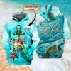 FUNSTUFFPRINT Turtle Love - Personalized Name  3D Hoodie and Zip Hoodie