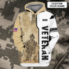 FUNSTUFFPRINT US Veteran - Personalized Name   3D Hoodie and Zip Hoodie