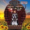 FUNSTUFFPRINT Xmas Pitbull - Personalized Name   3D Hoodie and Zip Hoodie