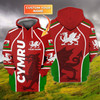 FUNSTUFFPRINT CYMRU DRAGON - Personalized Name  3D Hoodie and Zip Hoodie