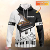 FUNSTUFFPRINT Piano 02 - Personalized Name   3D Hoodie and Zip Hoodie
