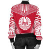 FUNSTUFFPRINTINT French Polynesia Flag Polynesian Chief Women’S 3D Bomber Jacket