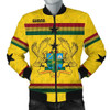 FUNSTUFFPRINTINT Ghana Bomber Jacket Kente Round Pattern Coat Of Arms Men A10  3D Bomber Jacket