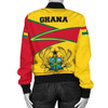 FUNSTUFFPRINTINT Ghana Bomber Jackets, Ghana Strong Coat of Arms Red Women A10  3D Bomber Jacket