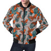 FUNSTUFFPRINTINT Goldfish Leaf Pattern Print Mens 3D Bomber Jacket