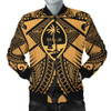 FUNSTUFFPRINTINT Guam Polynesian Men’s Bomber Jacket – Guam Gold Seal with Polynesian Tattoo  3D Bomber Jacket