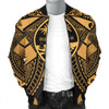 FUNSTUFFPRINTINT Guam Polynesian Men’s Bomber Jacket – Guam Gold Seal with Polynesian Tattoo  3D Bomber Jacket
