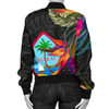 FUNSTUFFPRINTINT Guam Women’s Bomber Jacket – Hibiscus Polynesian Pattern  3D Bomber Jacket