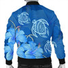 FUNSTUFFPRINTINT Hawaii Blue Hibiscus Turtle Polynesian Bomber Jacket – AH – J4R 3D Bomber Jacket