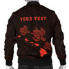 FUNSTUFFPRINTINT Hawaii Kakau Polynesian Three Turtles Map Personalized Men’s Bomber Jacket – Orange – AH – J6 3D Bomber Jacket