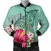 FUNSTUFFPRINTINT Hawaii Manta Ray Tropical Hibiscus Plumeria Bomber Jacket – AH – J4R 3D Bomber Jacket