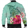 FUNSTUFFPRINTINT Hawaii Manta Ray Tropical Hibiscus Plumeria Bomber Jacket – AH – J4R 3D Bomber Jacket
