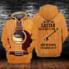 FUNSTUFFPRINT Play The Guitar  3D Hoodie and Zip Hoodie