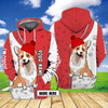 FUNSTUFFPRINT Personalized Name-I love corgis   3D Hoodie and Zip Hoodie