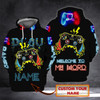 FUNSTUFFPRINT Gamer- Personalized Name   3D Hoodie and Zip Hoodie