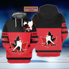 FUNSTUFFPRINT Custom Hockey Canada   3D Hoodie and Zip Hoodie