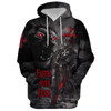 FUNSTUFFPRINT Lion Armor Knight Faith Over Fear Hoodie - Men & Women Christian  3D Hoodie and Zip Hoodie