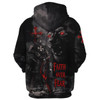 FUNSTUFFPRINT Lion Armor Knight Faith Over Fear Hoodie - Men & Women Christian  3D Hoodie and Zip Hoodie