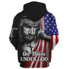 FUNSTUFFPRINT Jesus Christian Flag American - One Nation Under God Hoodie - Men & Women Christian 3D Hoodie and Zip Hoodie