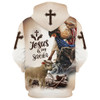 FUNSTUFFPRINT God Lamb Crown Of Thorn Jesus Is My Savior Hoodies Jesus Hoodie Men & Women Christian 3D Hoodie and Zip Hoodie