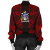 FUNSTUFFPRINTINT Norfolk Island Women Bomber Jacket – Polynesian Tattoo Red – BN0110 3D Bomber Jacket