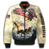 FUNSTUFFPRINTINT ONE NATION UNDER GOD Bomber Jacket 3D Jesus American flag gift idea for Veteran  3D Bomber Jacket