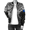 FUNSTUFFPRINTINT Pohnpei Polynesian Bomber Jacket (Women) – Polynesian White Turtle – BN15 3D Bomber Jacket