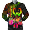 FUNSTUFFPRINTINT Pohnpei Polynesian Men’s Bomber Jacket – Hibiscus and Banana Leaves – BN15 3D Bomber Jacket