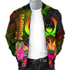 FUNSTUFFPRINTINT Pohnpei Polynesian Men’s Bomber Jacket – Hibiscus and Banana Leaves – BN15 3D Bomber Jacket