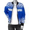 FUNSTUFFPRINTINT Pohnpei Women’s Bomber Jacket – Fog Blue Style – BN09 3D Bomber Jacket