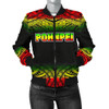FUNSTUFFPRINTINT Pohnpei Women’s Bomber Jacket – Fog Reggae Style – BN09 3D Bomber Jacket