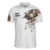 American Flag & Golf Ball Texture Men Polo Shirt, Bald Eagles Patriot Shirt For Men, Gift For Golfers