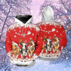 FUNSTUFFPRINT 3D Cows Christmas All Over 3D Hoodie and Zip Hoodie