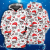 FUNSTUFFPRINT 3D Christmas Skull Candy Cane All Over 3D Hoodie and Zip Hoodie