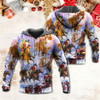 FUNSTUFFPRINT 3D Christmas Santa And Horse Ho Ho Ho Everywhere Merry Xmas All Over 3D Hoodie and Zip Hoodie