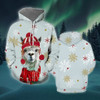 FUNSTUFFPRINT 3D Christmas Llama All Over 3D Hoodie and Zip Hoodie