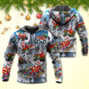 FUNSTUFFPRINT 3D Christmas Funny Santa Claus Riding Red Truck Snow Mountain All Over 3D Hoodie and Zip Hoodie