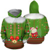 FUNSTUFFPRINT 3D Christmas Elf All Over3D Hoodie and Zip Hoodie