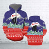 FUNSTUFFPRINT 3D Big Foot Christmas All Over 3D Hoodie and Zip Hoodie