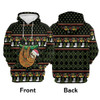 FUNSTUFFPRINT 3D Sloth Christmas All Over 3D Hoodie and Zip Hoodie