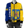FUNSTUFFPRINTINT Romania Coat Of Arms Women Bomber Jacket Quarter Style 1 J7 3D Bomber Jacket