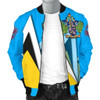 FUNSTUFFPRINTINT  Saint Lucia Men’s Bomber Jacket – Flag With Coat Of Arms – BN25 3D Bomber Jacket