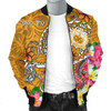 FUNSTUFFPRINTINT  Samoa Custom Personalised Men’s Bomber Jacket – Turtle Plumeria (Gold) – BN18  3D Bomber Jacket