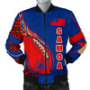 FUNSTUFFPRINTINT  Samoa Men’s Bomber Jacket – Rugby Ball Fire – BN09 3D Bomber Jacket